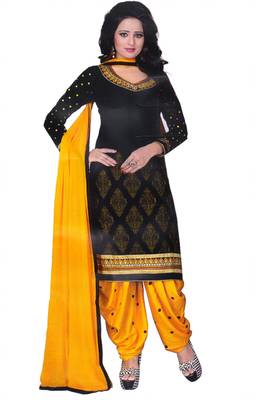 Black printed crepe salwar 1