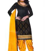 Black printed crepe salwar