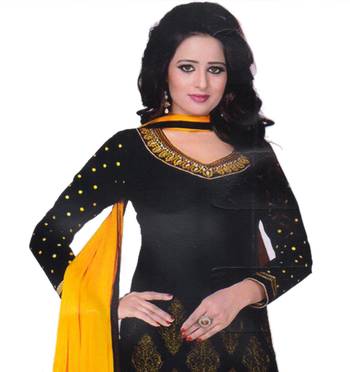 Black printed crepe salwar 2