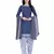 Blue printed crepe salwar