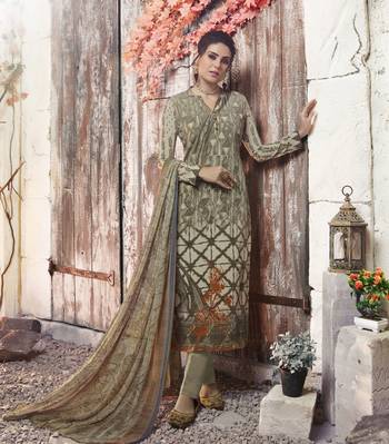 Cream geometric print crepe salwar 1