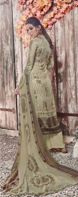 Beige geometric print crepe salwar 2