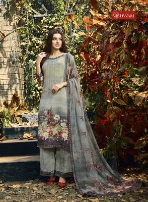 Grey digital print crepe salwar 1