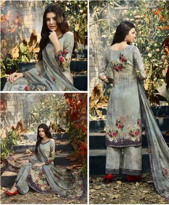Grey digital print crepe salwar 2
