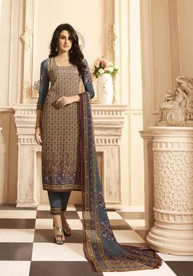 Beige digital print crepe salwar 1