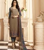 Beige digital print crepe salwar