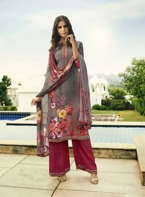 Multicolor digital print crepe salwar 1