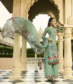 Green digital print crepe salwar