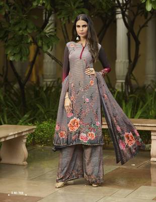 Grey digital print crepe salwar 1
