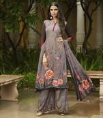 Grey digital print crepe salwar