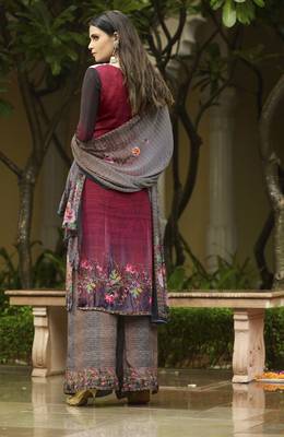 Grey digital print crepe salwar 2