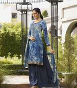 Blue diamond work crepe salwar
