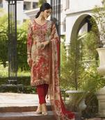 Beige embroidered crepe salwar