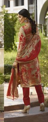 Beige embroidered crepe salwar 2