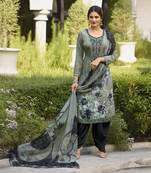 Grey diamond work crepe salwar