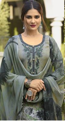 Grey diamond work crepe salwar 2