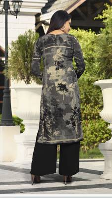 Grey embroidered crepe salwar 2