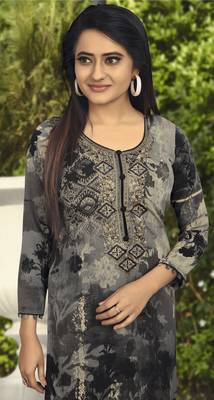Grey embroidered crepe salwar 3