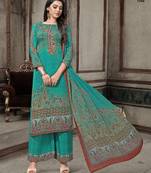 Green digital print crepe salwar