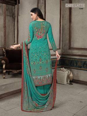Green digital print crepe salwar 2