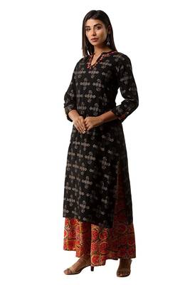 Black printed rayon ethnic-kurtis 2