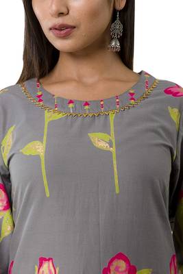 Grey printed rayon ethnic-kurtis 3