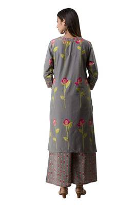 Grey printed rayon ethnic-kurtis 4