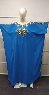 Henna Party Gown Jasmine Designer Farasha Aztec Boho Khaleeji Thobe Dress  1
