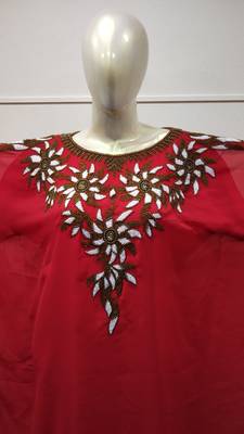 Henna Party Gown Jasmine Designer Farasha Aztec Boho Khaleeji Thobe Dress  2