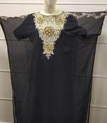 Dubai Abaya Hand Embroidery Jilbab Traditional Arabic Maxi Dress Gown