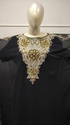 Dubai Abaya Hand Embroidery Jilbab Traditional Arabic Maxi Dress Gown 2