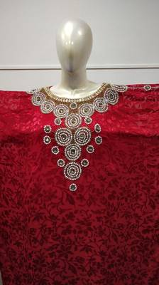Dubai Zardosi Hand Embroidery Jilbab Traditional Arabian Maxi Dress Gown 2