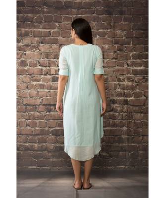 sulochana jangir sky blue linen georgette tunic with bird and bud  embroidery 3