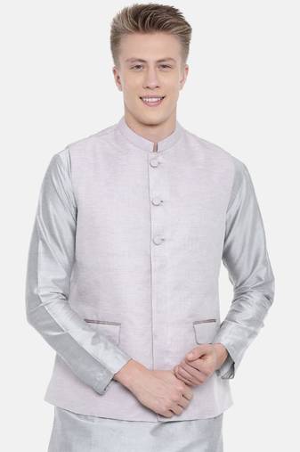 Mayank Modi Muave Silk Jaquard Jacket