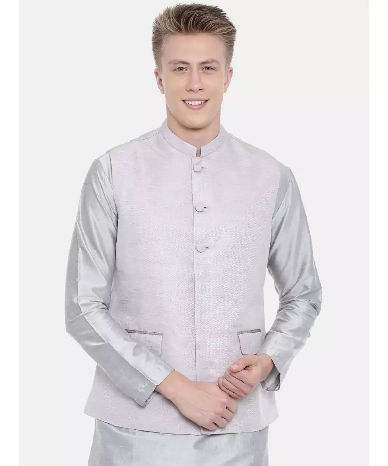 Mayank Modi Muave Silk Jaquard Jacket