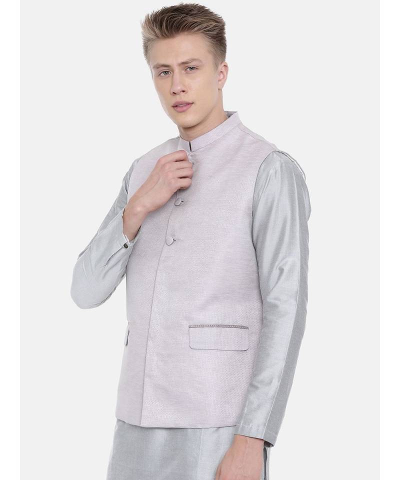 Mayank Modi Mauve Silk Jacquard Jacket