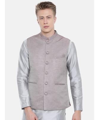 Mayank Modi Wine Checkered Silk Jacket 1