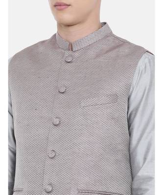 Mayank Modi Wine Checkered Silk Jacket 2