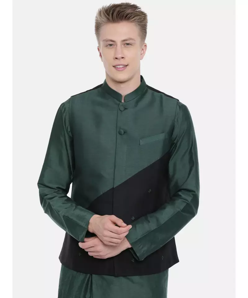 Mayank Modi Two Toned Silk Cotton Jacket
