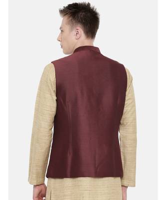 Mayank Modi Chocolate Brown Embroidered Silk Jacket 4