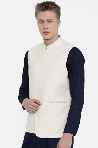 Mayank Modi Handwoven Cotton Embroidered Jacket