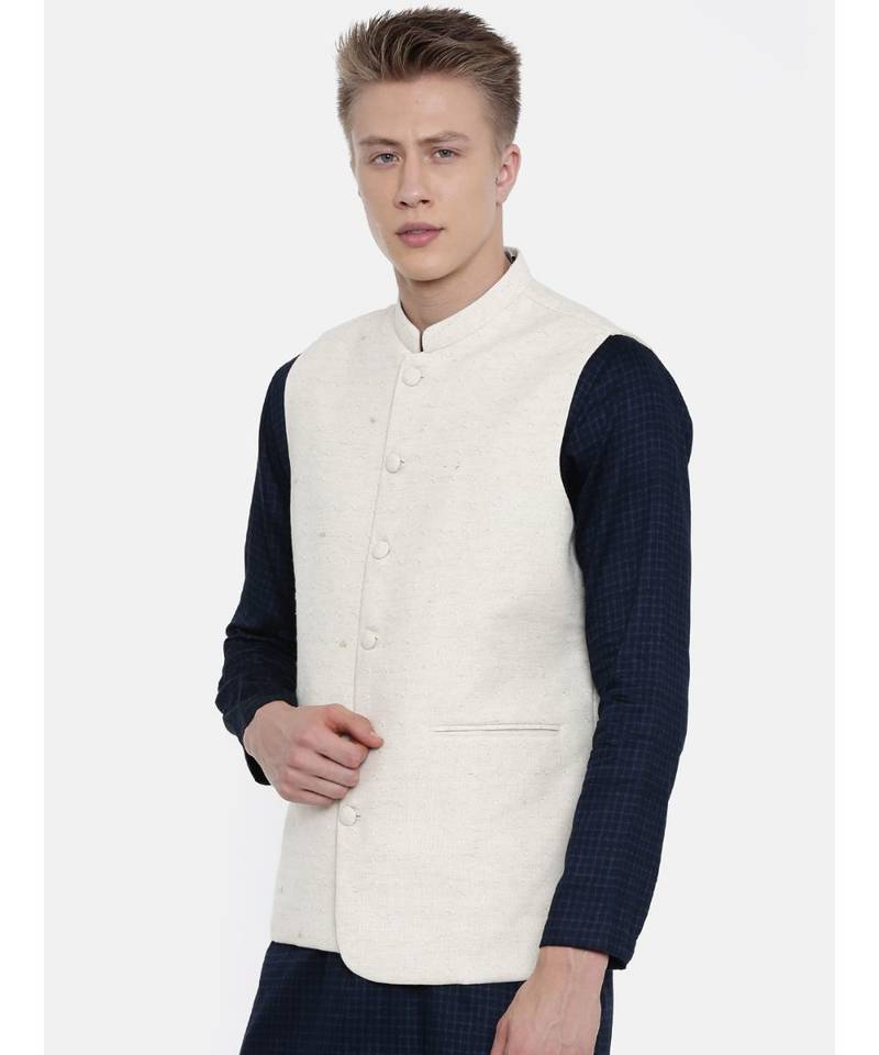 Mayank Modi Handwoven Cotton Embroidered Jacket