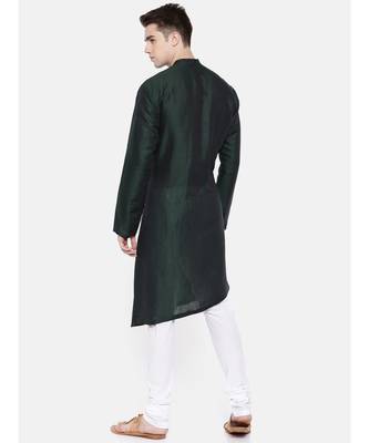 Mayank Modi 100% Linen Green Kali Kurta 4