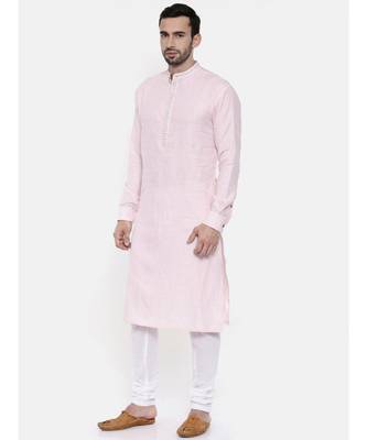 Mayank Modi Pink Linen Embroidery Kurta 3