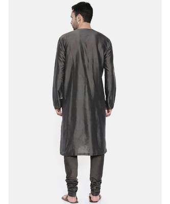 Mayank Modi Charcoal Grey Embroidery Kurta 4