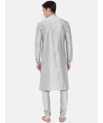 Mayank Modi Silver Grey Embroidery Kurta 4