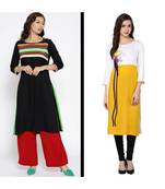 multicolor printed cotton combo kurtis