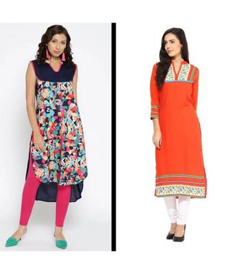 multicolor printed cotton combo kurtis 1