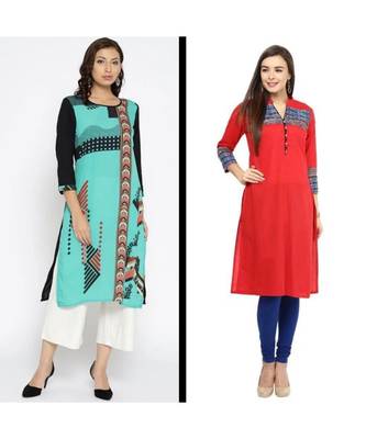 multicolor printed cotton combo kurtis 1