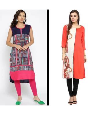 multicolor printed cotton combo kurtis 1